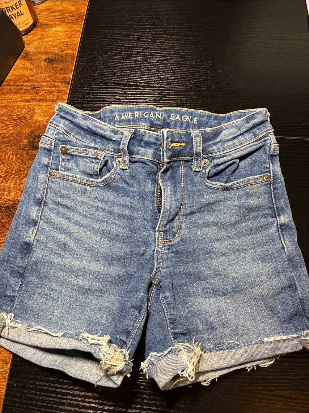 American Eagle Outfitters Light Blue Distressed Denim Cutoff Shorts